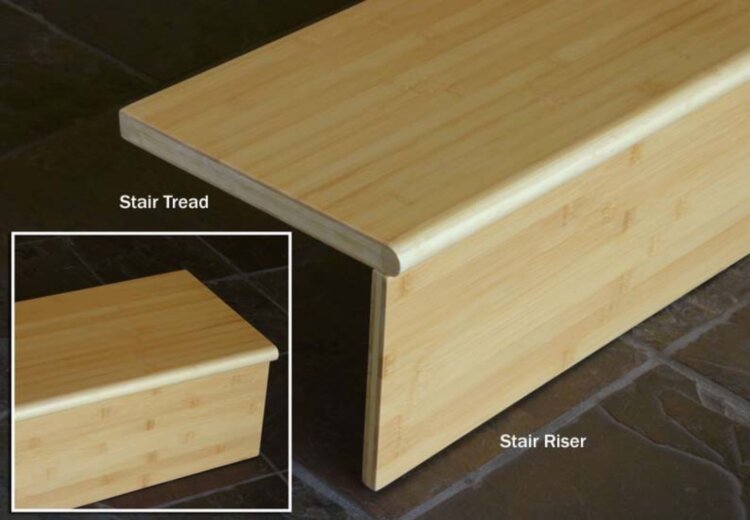 Bamboo Flooring Stair Tread & Riser: Organic Natural